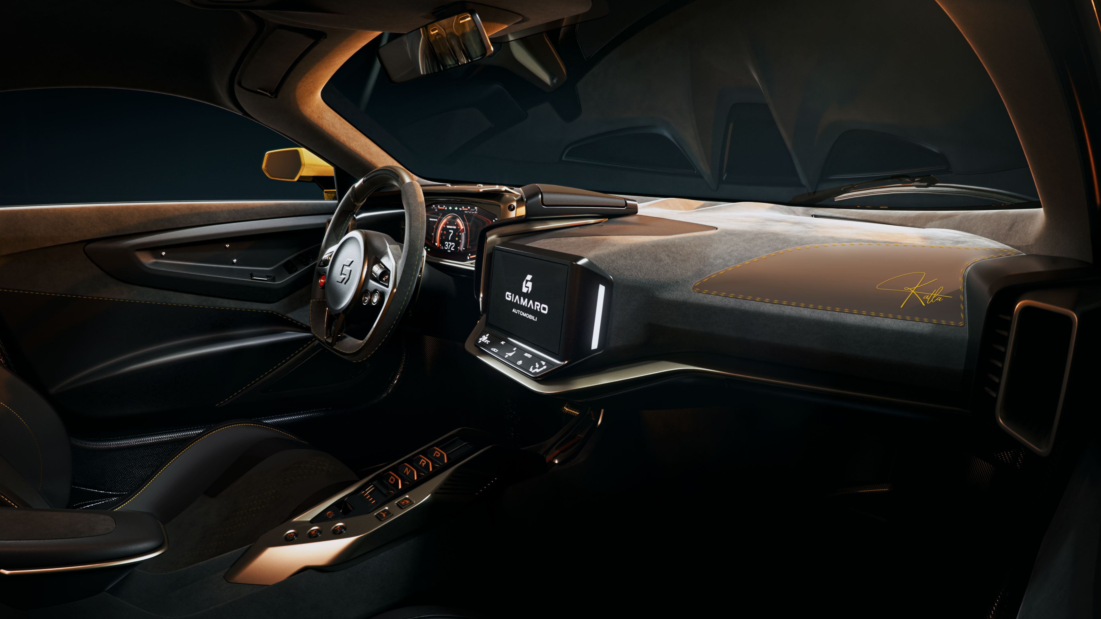 The interior cockpit of the Giamaro Katla hypercar.