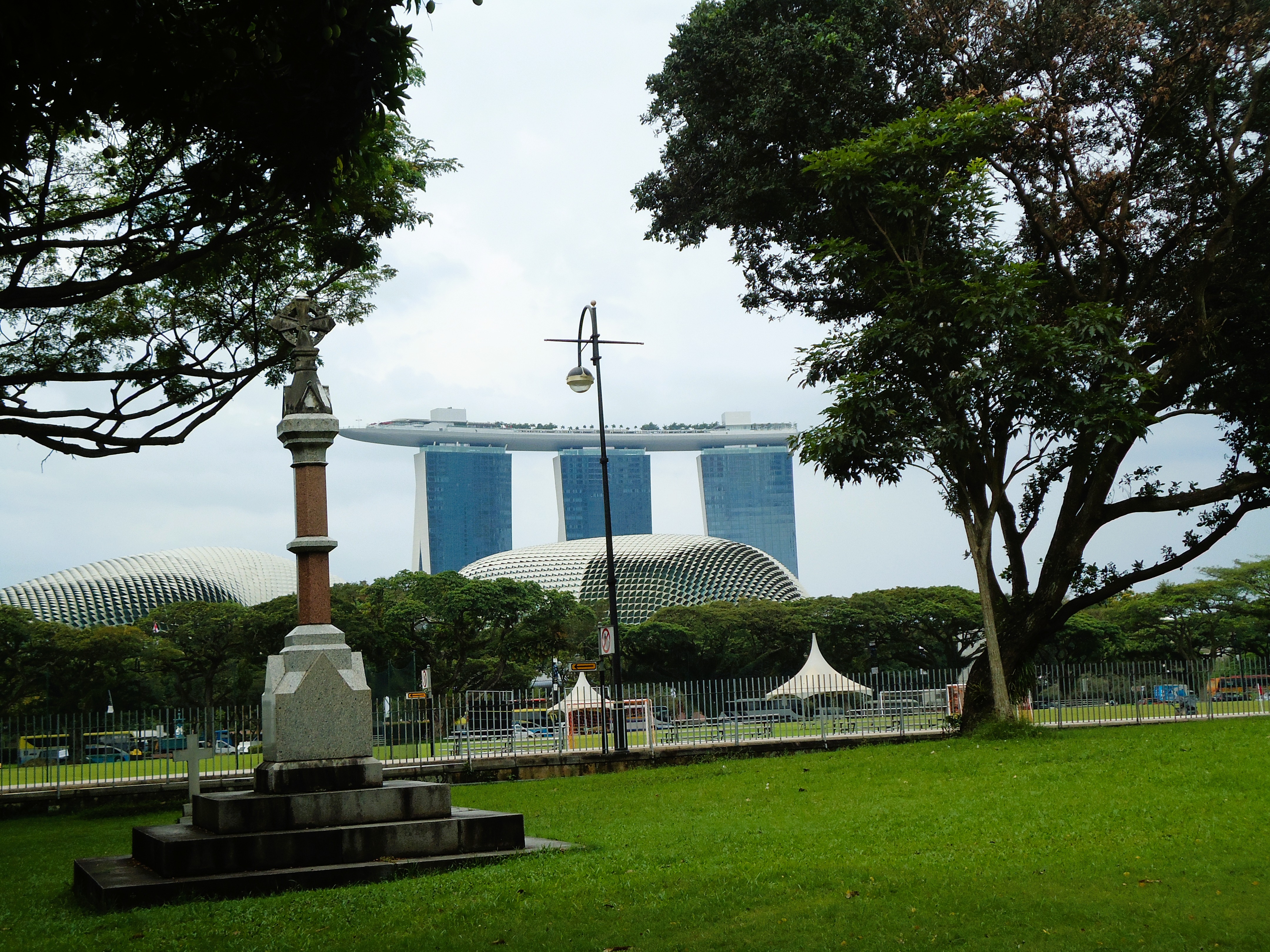Manicured city park in Singapore