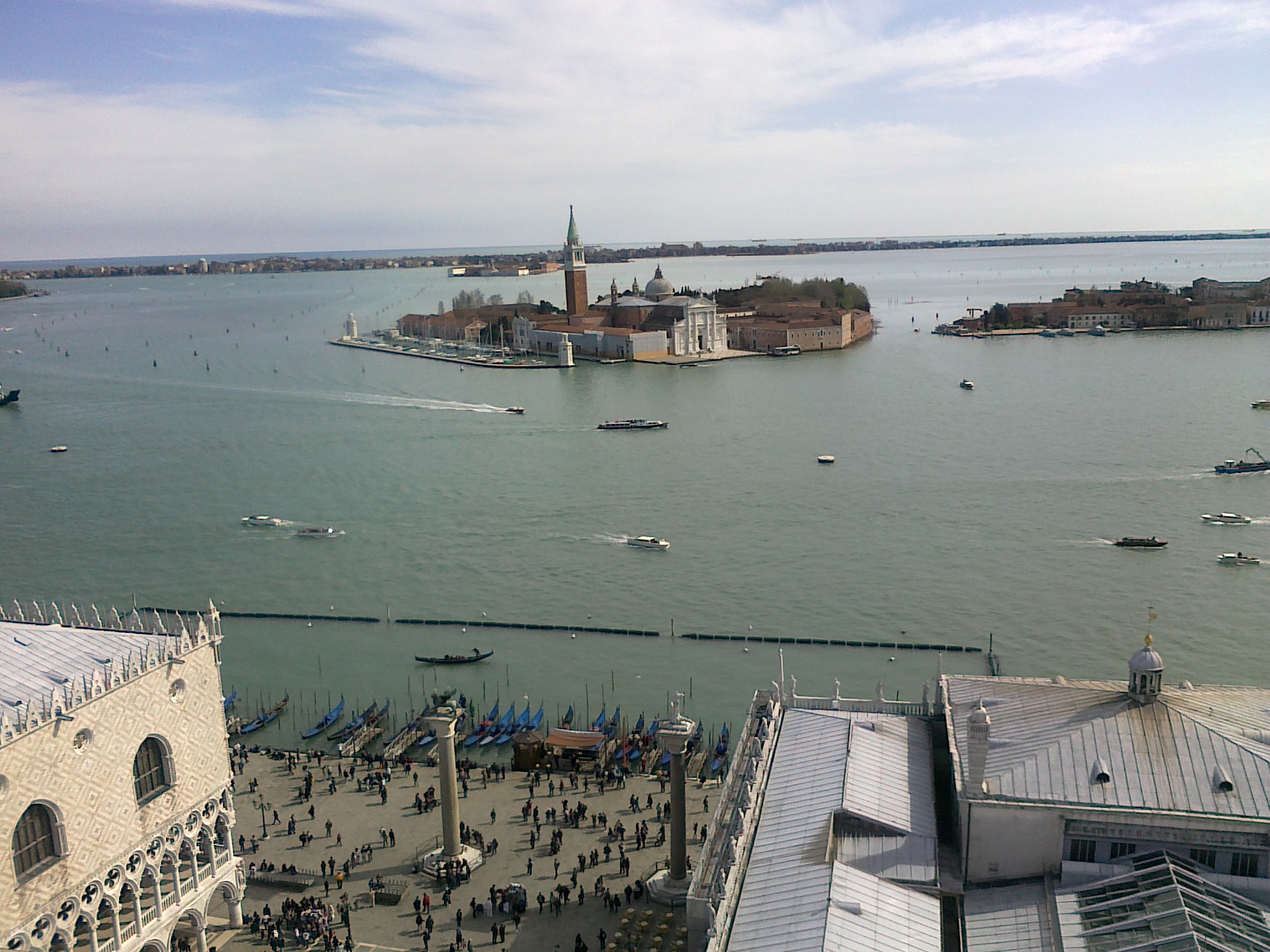 Venetian panorama from the Campanile, St. Mark's Square, Doge's Palace, island of San Giorgio Maggiore